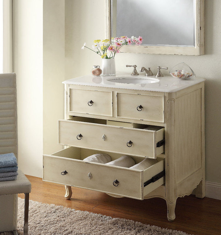 Nallely 34" Single Bathroom Vanity Set with Mirror & Reviews Joss & Main
